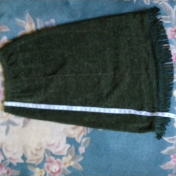 INDIGO MOON MAXI BOHO FRINGE ON BOTTOM NWOT GREEN SKIRT - Picture 6 of 10